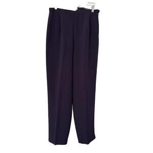 100% Silk Trousers Pants Talbots Women's Size 12 Purple High Waisted Pleated